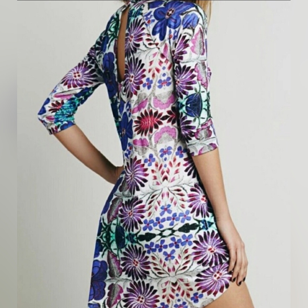 Free People Hi-Low Floral Multicolor Mini Dress